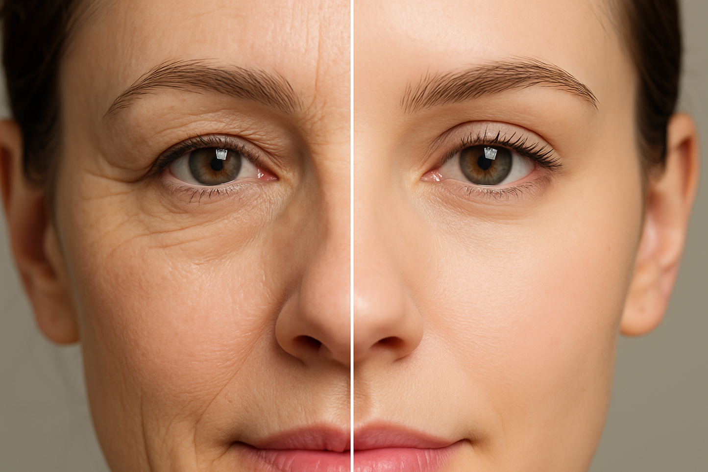 he left one has a lot of wrinkles make them less to be similar to reality